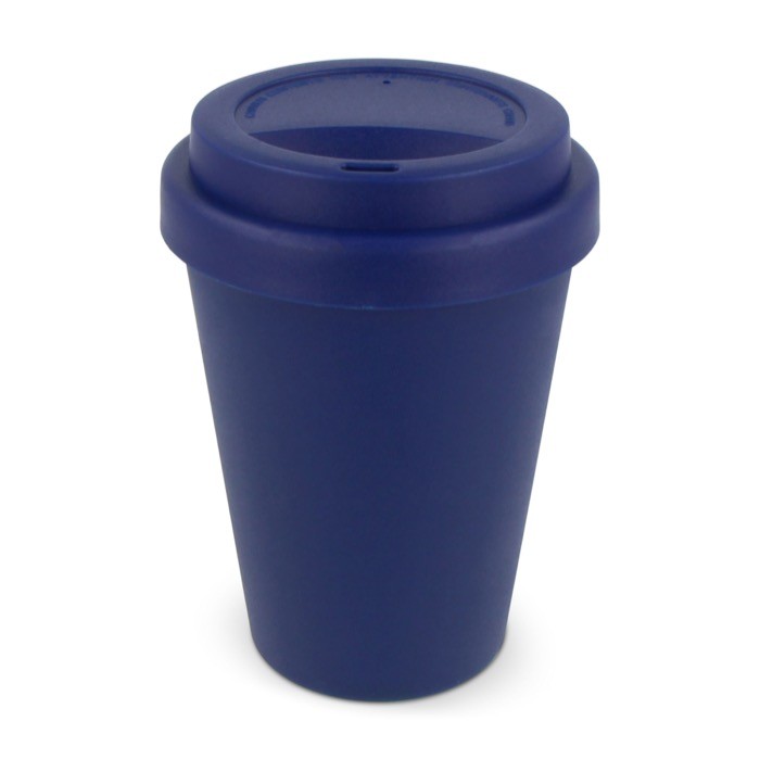 Vaso take away de plástico reciclado en vivos colores 250ml color azul oscuro