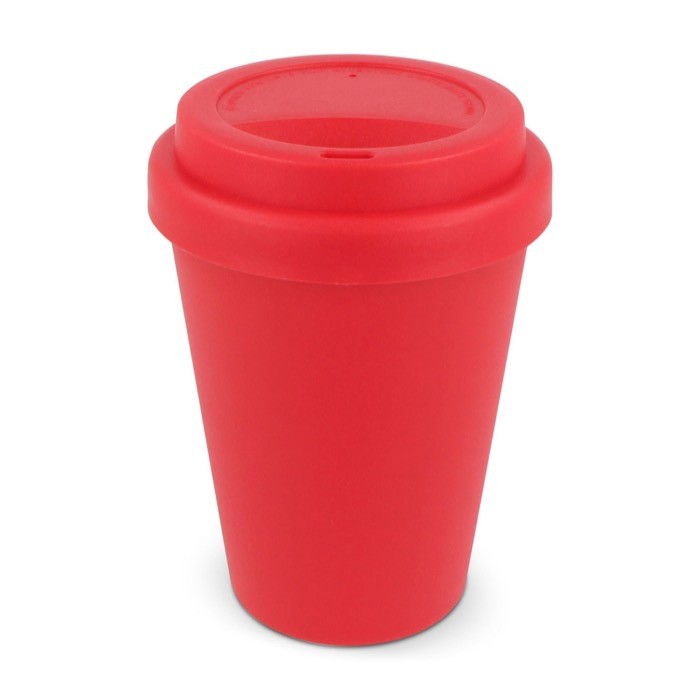 Vaso take away de plástico reciclado en vivos colores 250ml color rojo