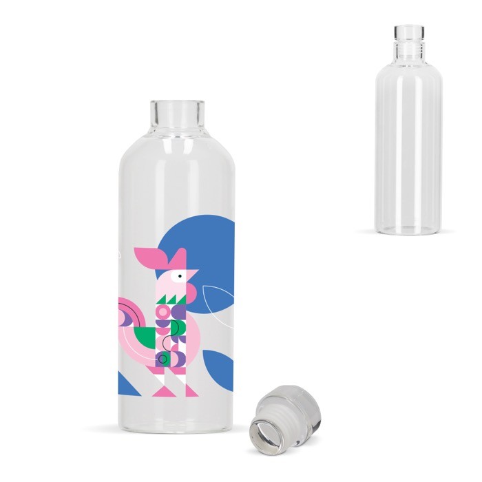 Botella de vidrio de borosilicato con tapón flexible de vidrio 750ml Botella de vidrio de borosilicato con tapón flexible de vidrio 750ml