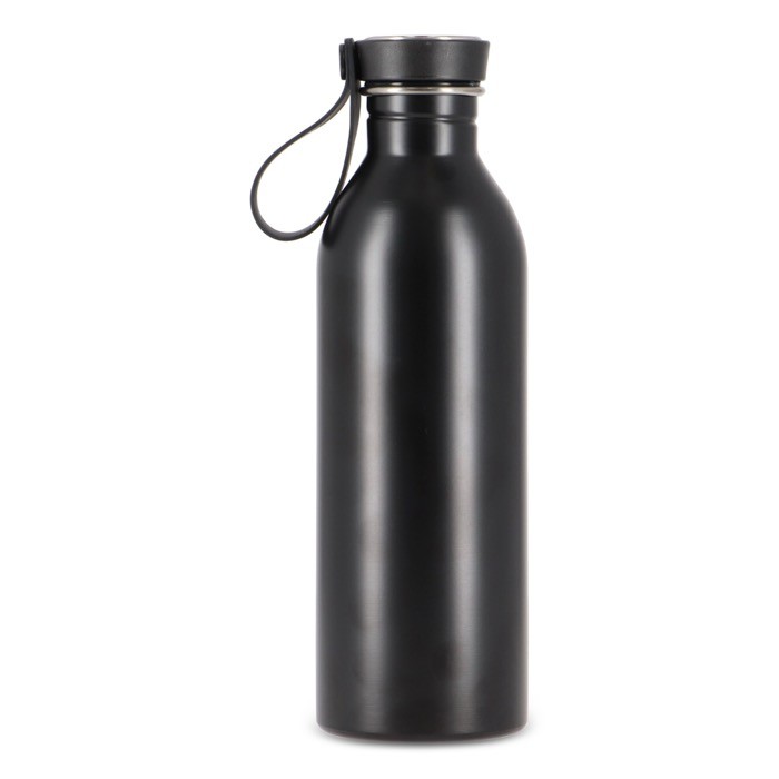 Botella de acero inoxidable con asa de silicona en la tapa 500ml color negro quinta vista Botella de acero inoxidable con asa de silicona en la tapa 500ml color negro quinta vista