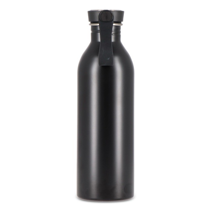 Botella de acero inoxidable con asa de silicona en la tapa 500ml color negro sexta vista Botella de acero inoxidable con asa de silicona en la tapa 500ml color negro sexta vista