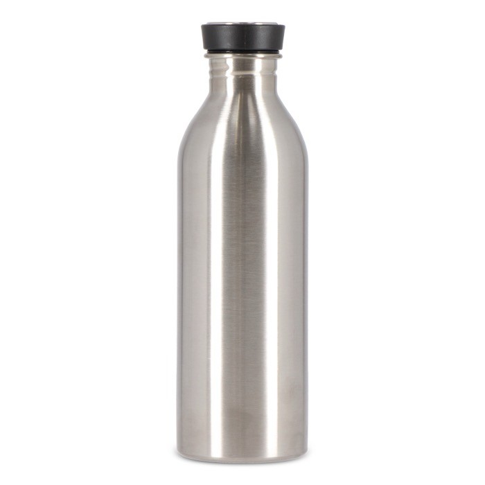Botella de acero inoxidable con asa de silicona en la tapa 500ml color plateado septima vista Botella de acero inoxidable con asa de silicona en la tapa 500ml color plateado septima vista