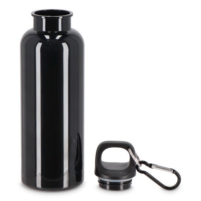 Botella de plástico en vivos colores con tapón a juego 500ml color negro segunda vista Botella de plástico en vivos colores con tapón a juego 500ml color negro segunda vista