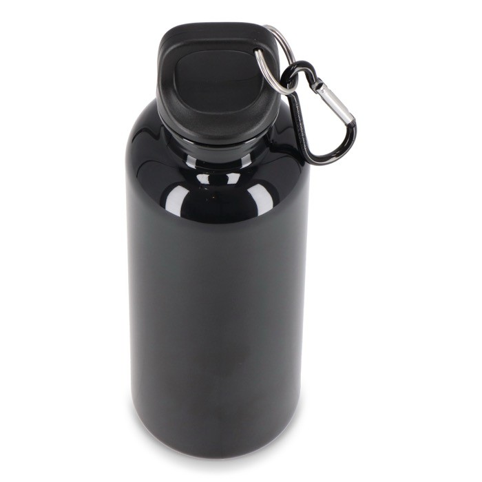 Botella de plástico en vivos colores con tapón a juego 500ml color negro tercera vista Botella de plástico en vivos colores con tapón a juego 500ml color negro tercera vista