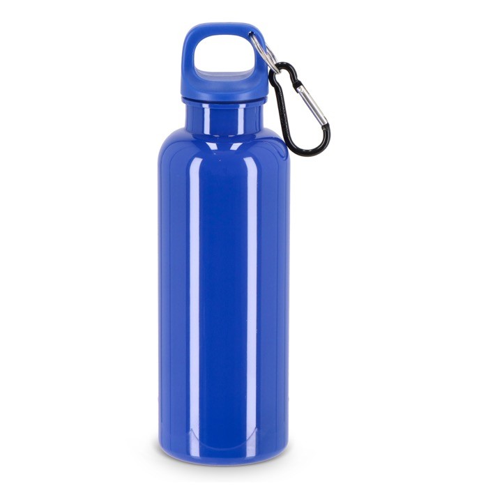 Botella de plástico en vivos colores con tapón a juego 500ml color azul Botella de plástico en vivos colores con tapón a juego 500ml color azul