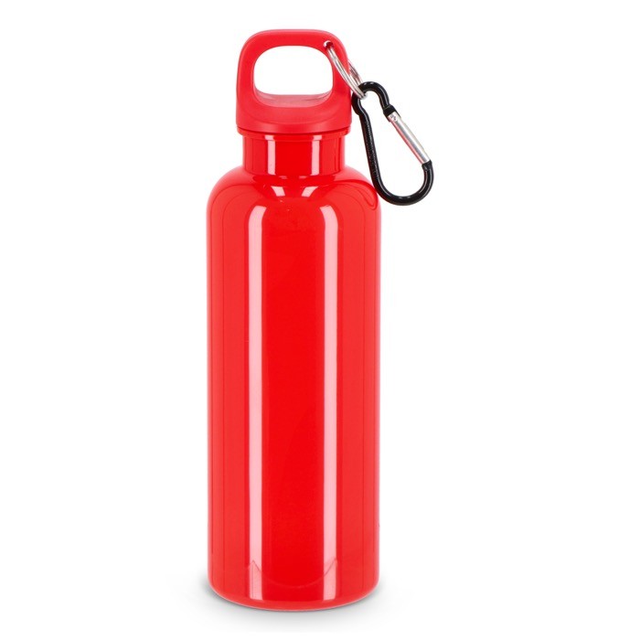 Botella de plástico en vivos colores con tapón a juego 500ml color rojo Botella de plástico en vivos colores con tapón a juego 500ml color rojo