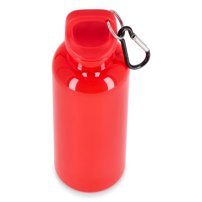 Botella de plástico en vivos colores con tapón a juego 500ml color rojo tercera vista Botella de plástico en vivos colores con tapón a juego 500ml color rojo tercera vista