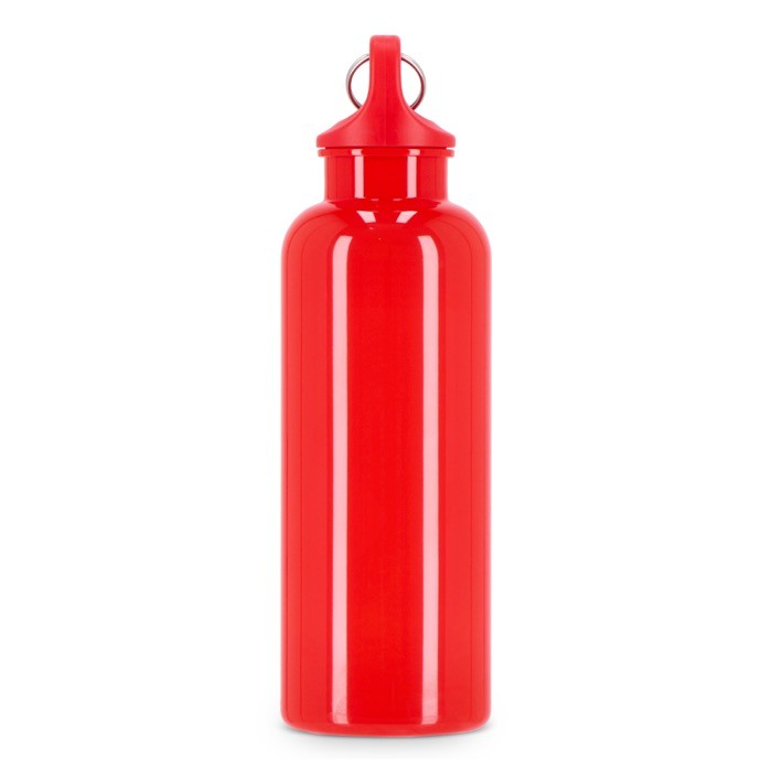 Botella de plástico en vivos colores con tapón a juego 500ml color rojo sexta vista Botella de plástico en vivos colores con tapón a juego 500ml color rojo sexta vista