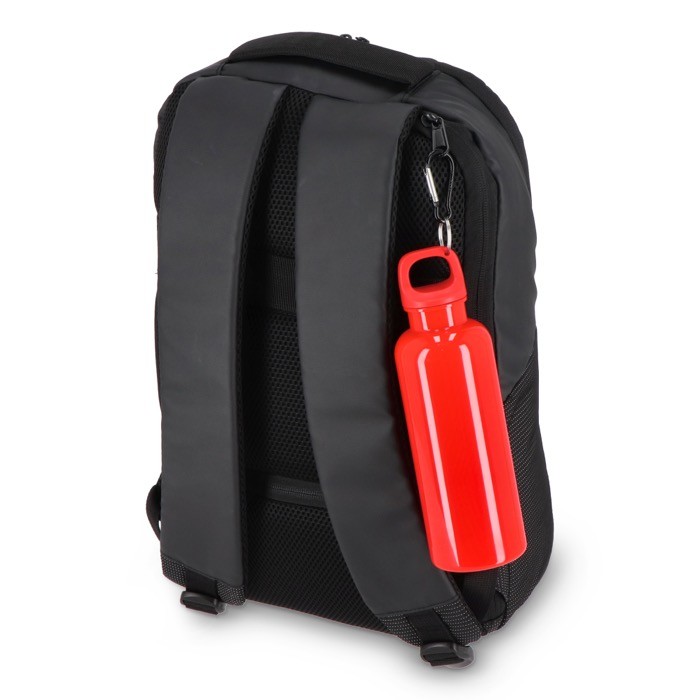 Botella de plástico en vivos colores con tapón a juego 500ml color rojo septima vista Botella de plástico en vivos colores con tapón a juego 500ml color rojo septima vista