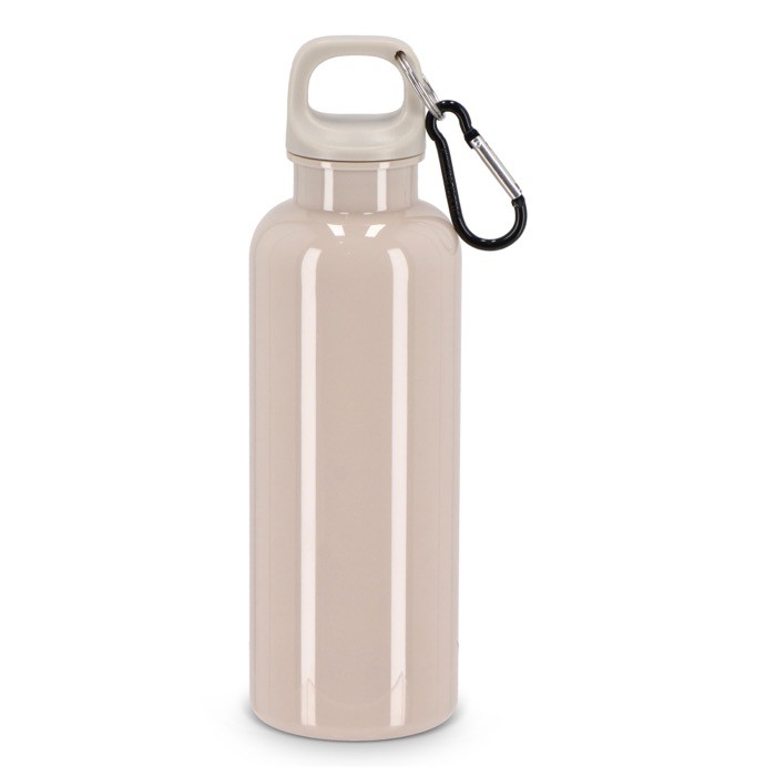 Botella de plástico en vivos colores con tapón a juego 500ml color beige Botella de plástico en vivos colores con tapón a juego 500ml color beige
