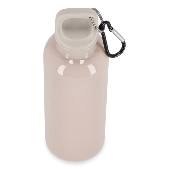 Botella de plástico en vivos colores con tapón a juego 500ml color beige tercera vista Botella de plástico en vivos colores con tapón a juego 500ml color beige tercera vista