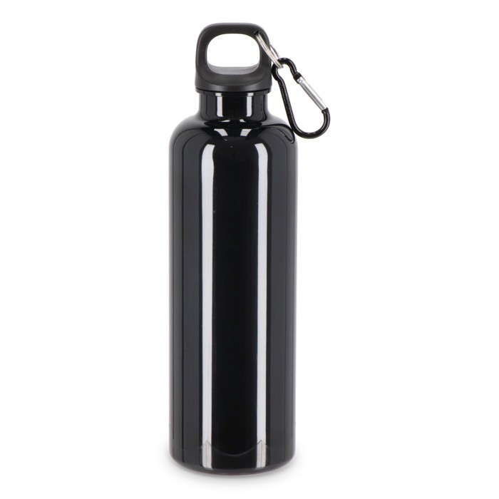 Botella de plástico en vivos colores con tapón a juego 750ml color negro Botella de plástico en vivos colores con tapón a juego 750ml color negro