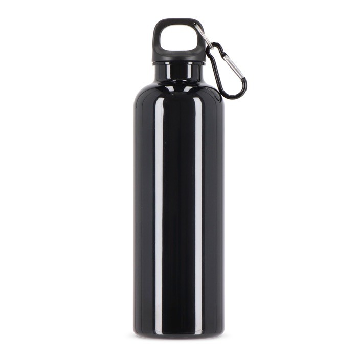 Botella de plástico en vivos colores con tapón a juego 750ml color negro cuarta vista Botella de plástico en vivos colores con tapón a juego 750ml color negro cuarta vista