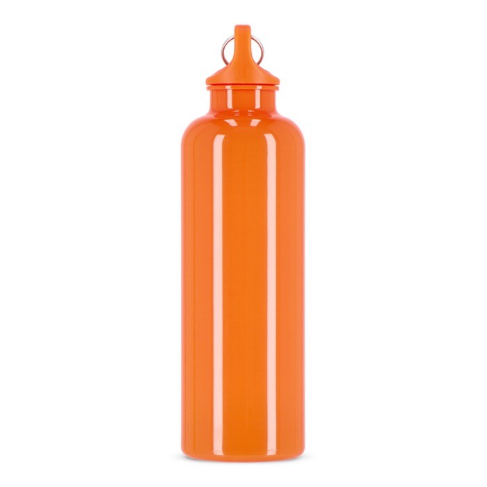 Botella de plástico en vivos colores con tapón a juego 750ml color naranja sexta vista Botella de plástico en vivos colores con tapón a juego 750ml color naranja sexta vista