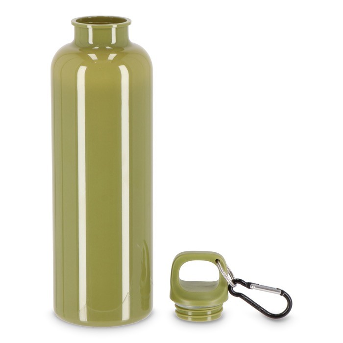 Botella de plástico en vivos colores con tapón a juego 750ml color verde oliva segunda vista Botella de plástico en vivos colores con tapón a juego 750ml color verde oliva segunda vista