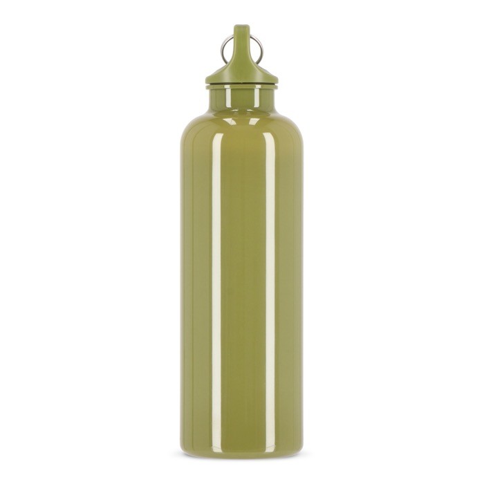 Botella de plástico en vivos colores con tapón a juego 750ml color verde oliva sexta vista Botella de plástico en vivos colores con tapón a juego 750ml color verde oliva sexta vista