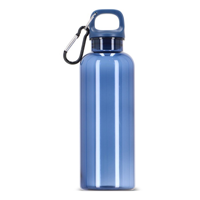 Botella de plástico en vivos colores transparentes 500ml color azul transparente cuarta vista Botella de plástico en vivos colores transparentes 500ml color azul transparente cuarta vista