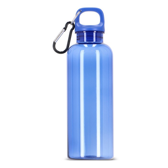 Botella de plástico en vivos colores transparentes 500ml color azul claro transparente cuarta vista Botella de plástico en vivos colores transparentes 500ml color azul claro transparente cuarta vista
