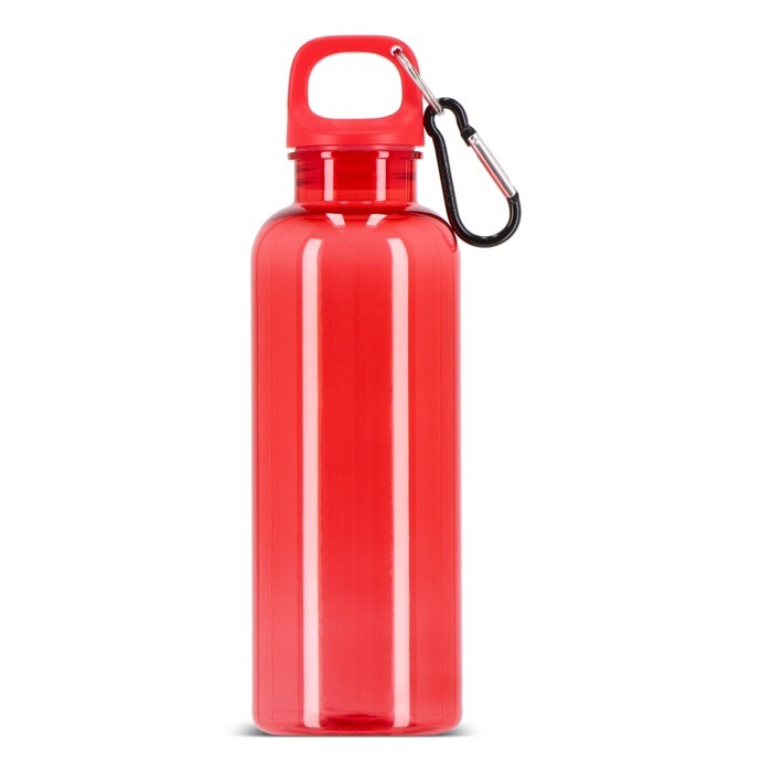 Botella de plástico en vivos colores transparentes 500ml color rojo transparente segunda vista Botella de plástico en vivos colores transparentes 500ml color rojo transparente segunda vista