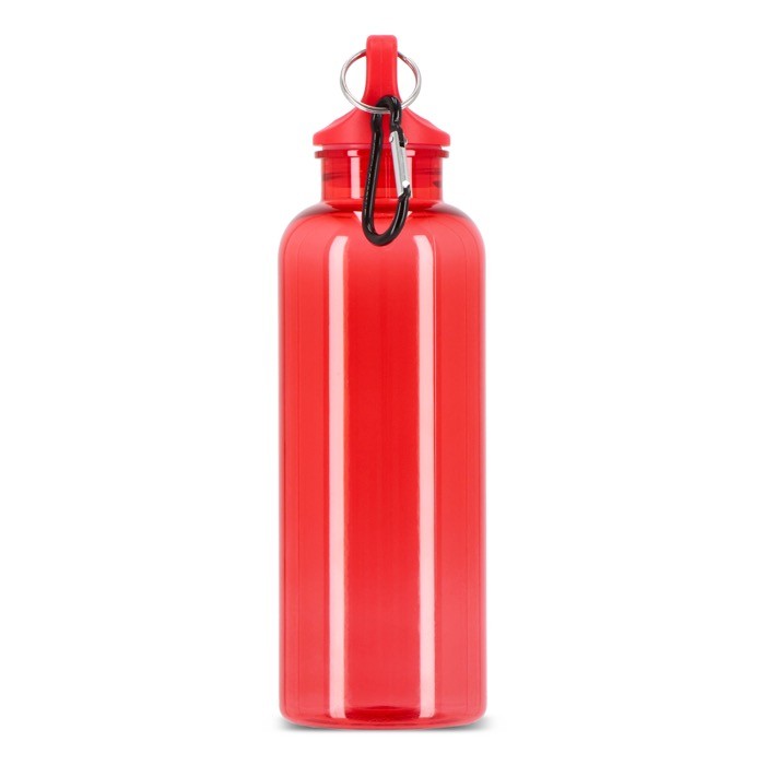 Botella de plástico en vivos colores transparentes 500ml color rojo transparente tercera vista Botella de plástico en vivos colores transparentes 500ml color rojo transparente tercera vista
