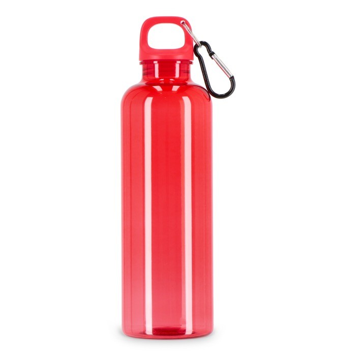 Botella de plástico en vivos colores transparentes 750ml color rojo transparente cuarta vista Botella de plástico en vivos colores transparentes 750ml color rojo transparente cuarta vista