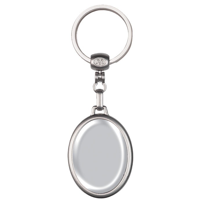 Llavero ovalado de metal con posibilidad de marcaje en ambas caras color plateado brillante segunda vista Llavero ovalado de metal con posibilidad de marcaje en ambas caras color plateado brillante segunda vista