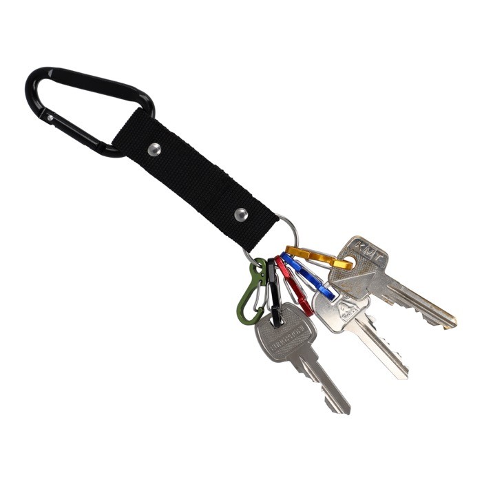 Llavero con mosquetón y 5 ganchos pequeños para colgar las llaves color negro Llavero con mosquetón y 5 ganchos pequeños para colgar las llaves color negro