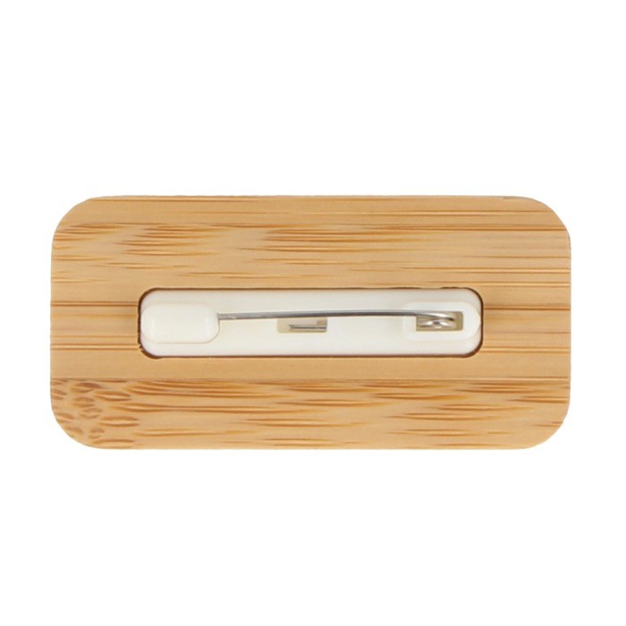 Identificador de bambú promocional con hebilla de aguja Bamboo color natural cuarta vista