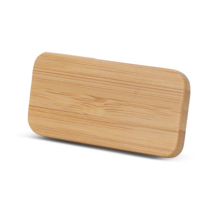 Identificador de bambú rectangular con imán para fijar color natural Identificador de bambú rectangular con imán para fijar color natural