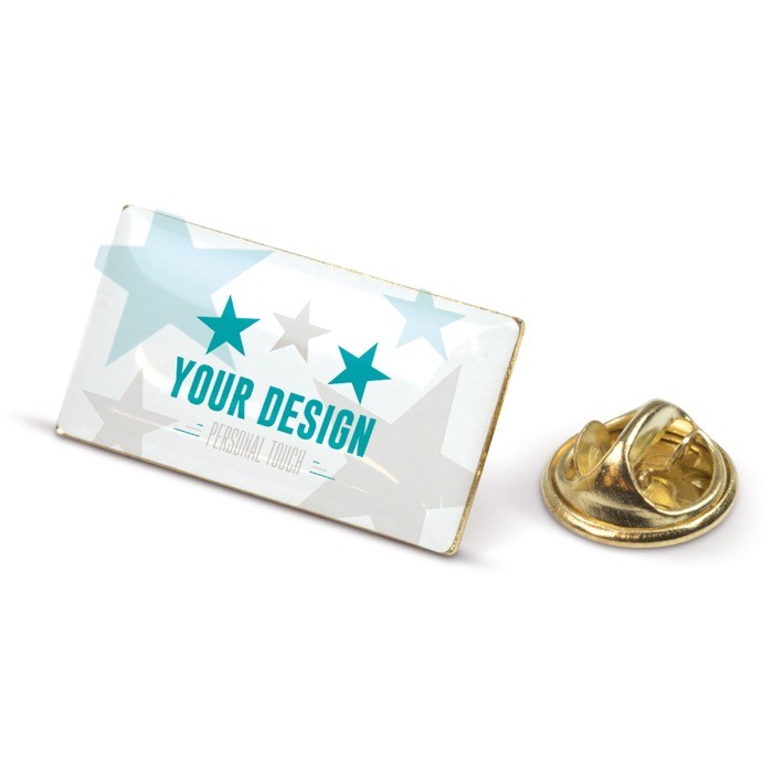 Pin rectangular de metal dorado para personalizar 26x14mm color dorado Pin rectangular de metal dorado para personalizar 26x14mm color dorado