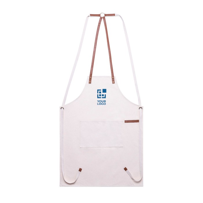 Delantal de algodón canvas con cintas de polipiel ajustables 340 g/m2 vista principal