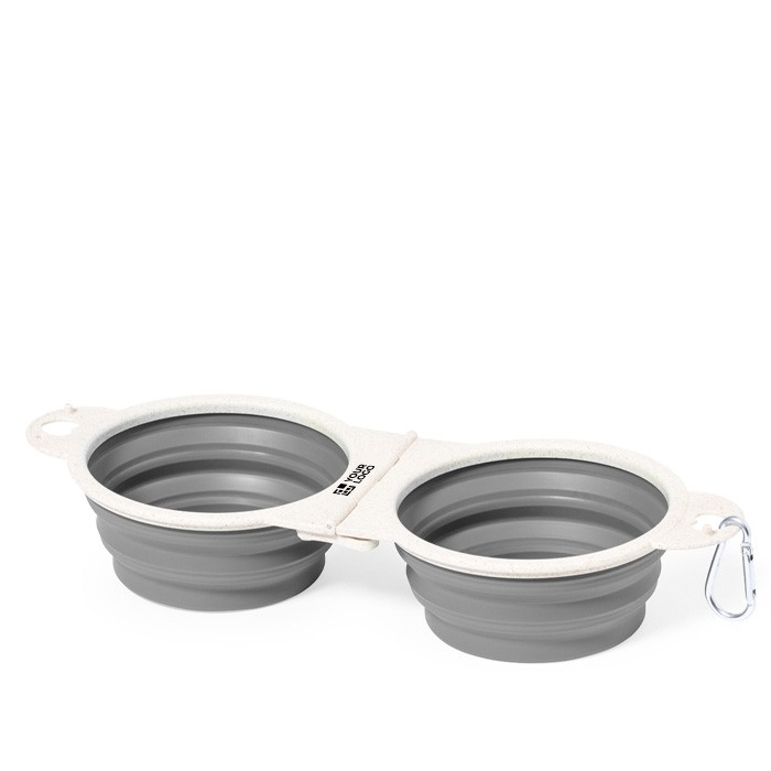 Bowl compacto de doble compartimiento plegable para mascotas vista principal