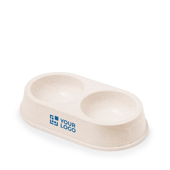 Bowl de doble compartimiento de fibra de bambú para mascotas vista principal