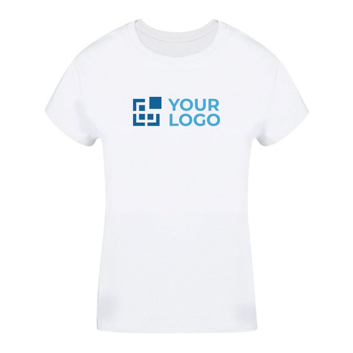 Camiseta blanca para mujer de cuello redondo 100% algodón 160 g/m2 vista principal Camiseta blanca para mujer de cuello redondo 100% algodón 160 g/m2 vista principal