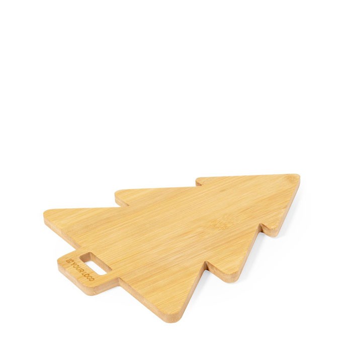 Tabla de cortar edición navideña en forma de árbol con asa troquelada vista principal Tabla de cortar edición navideña en forma de árbol con asa troquelada vista principal