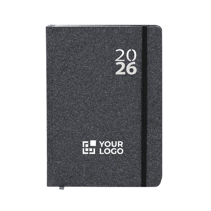 Agenda de cartón reciclado con vista diaria en inglés y español A5 vista principal