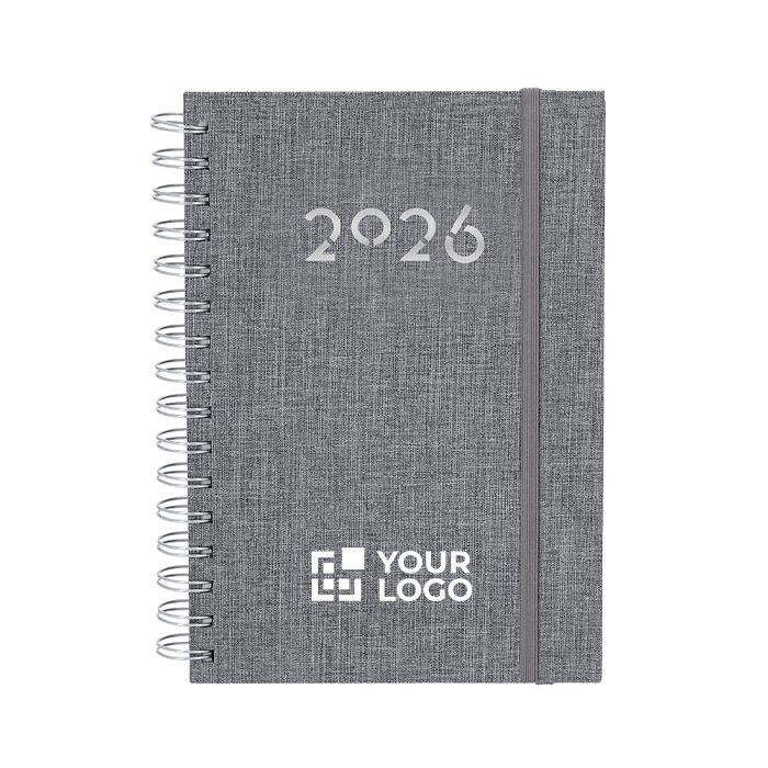 Agenda de anillas de RPET con vista diaria en inglés y español A5 vista principal Agenda de anillas de RPET con vista diaria en inglés y español A5 vista principal