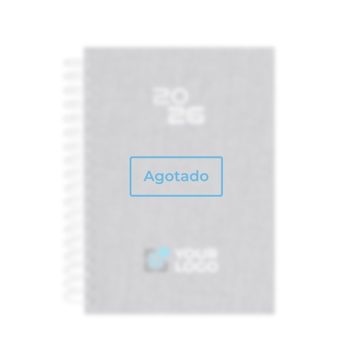 Agenda de anillas de RPET con vista diaria en inglés y español B5 vista principal - Agotado