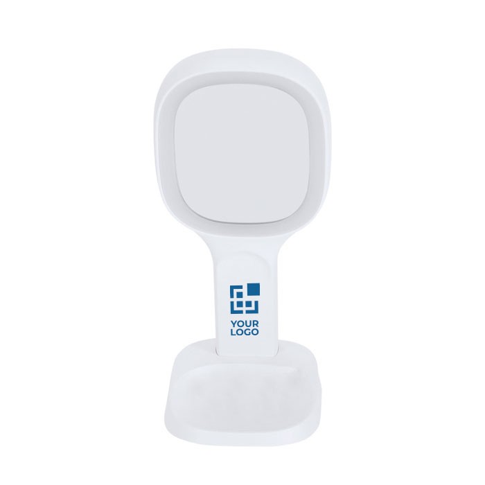 Espejo multifunción con cargador inalámbrico, soporte móvil y luz vista principal Espejo multifunción con cargador inalámbrico, soporte móvil y luz vista principal