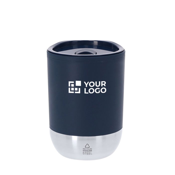 Vaso térmico con tapa a juego y base de acero inoxidable 290ml vista principal Vaso térmico con tapa a juego y base de acero inoxidable 290ml vista principal