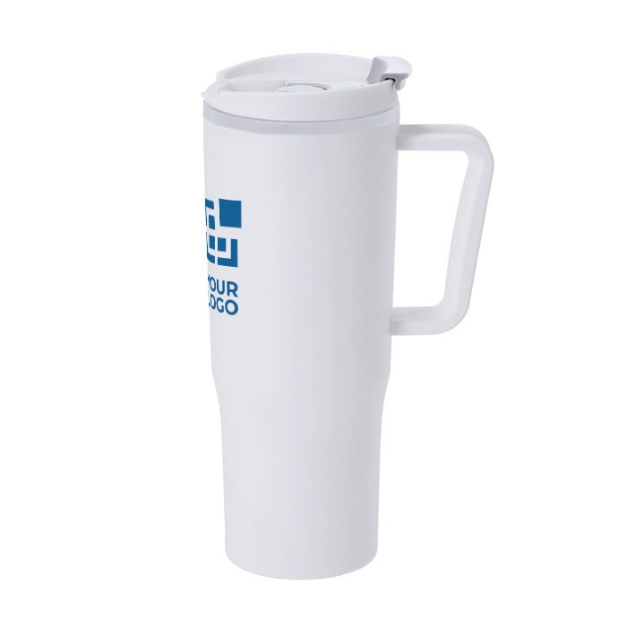 Vaso térmico de PP reciclado con asa de agarre ergonómica 800ml vista principal Vaso térmico de PP reciclado con asa de agarre ergonómica 800ml vista principal