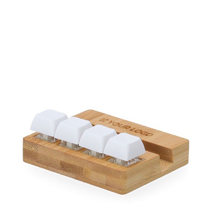 Soporte para móvil con teclado mecánico de funcionalidad antiestrés vista principal