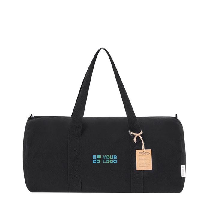 Bolsa de viaje de canvas 100% reciclado con fuertes asas de transporte vista principal Bolsa de viaje de canvas 100% reciclado con fuertes asas de transporte vista principal