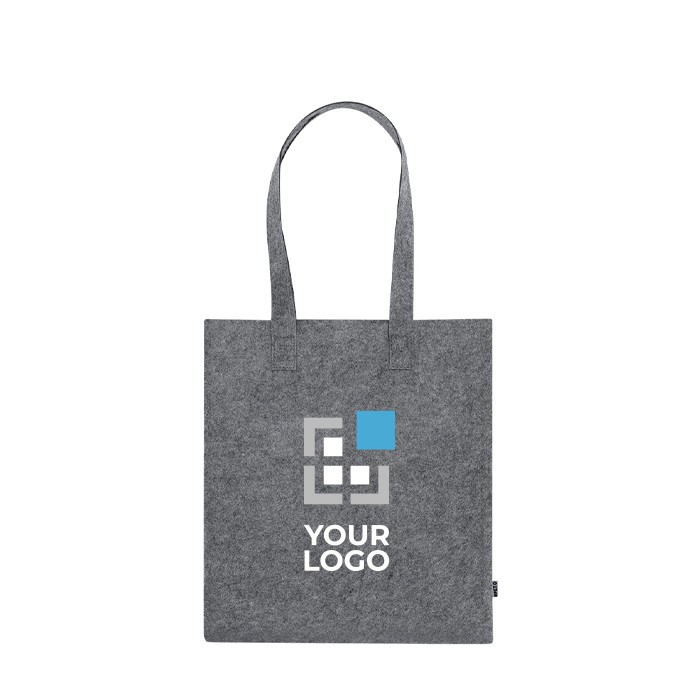 Bolsa de fieltro reciclado con asas largas en colores clásicos vista principal Bolsa de fieltro reciclado con asas largas en colores clásicos vista principal