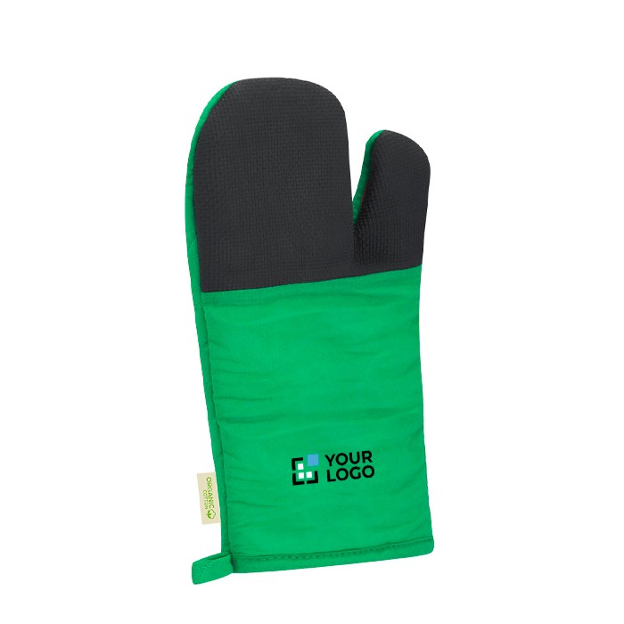 Manopla de algodón orgánico recubierto de goma en parte superior vista principal Manopla de algodón orgánico recubierto de goma en parte superior vista principal