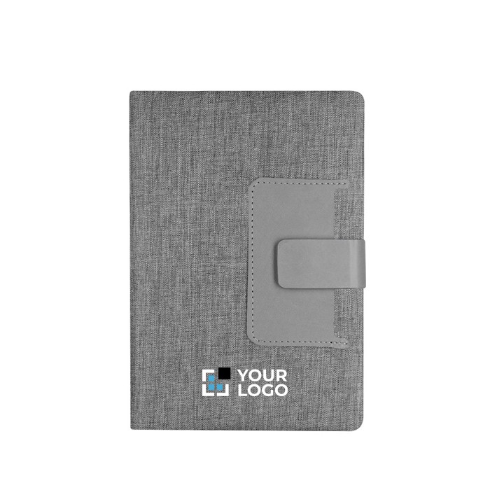 Libreta de RPET con bolsillo para tarjetas A5 hojas a rayas vista principal