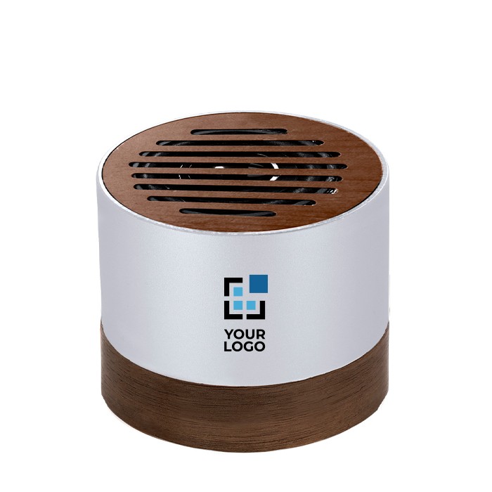 Altavoz de aluminio reciclado GRS y madera de nogal 3W vista principal Altavoz de aluminio reciclado GRS y madera de nogal 3W vista principal