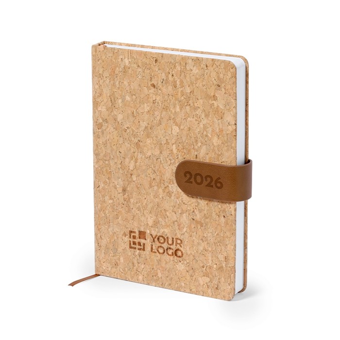 Agenda de corcho con vista diaria y cierre magnético A5 EU