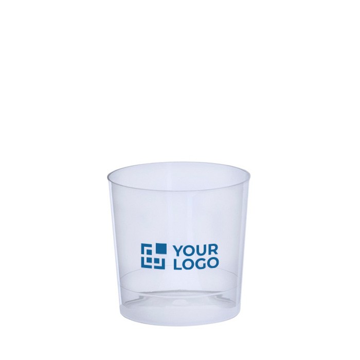 Vaso bajo reutilizable de plástico con acabado translúcido 330ml vista principal