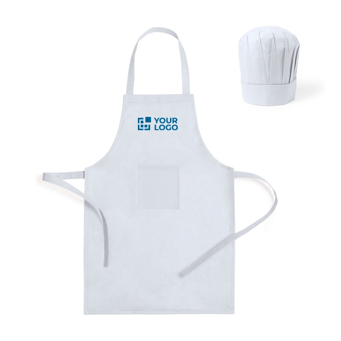 Set de delantal y gorro de cocina de non-woven para niños vista principal